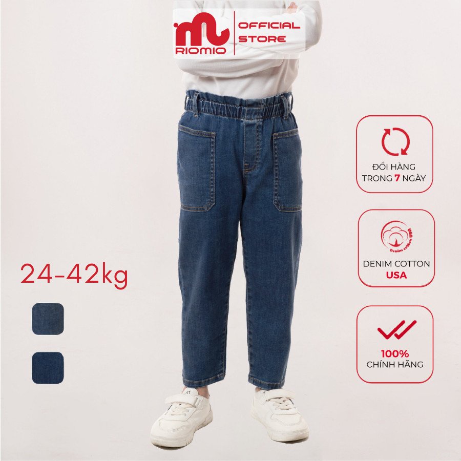 Quần jean bé gái RIOMIO chất liệu Denim Cotton thoải mái, co giãn tốt - RO011