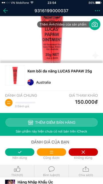 Sale 38% Kem Đa Năng Lucas Papaw Oinment 25g Của Úc