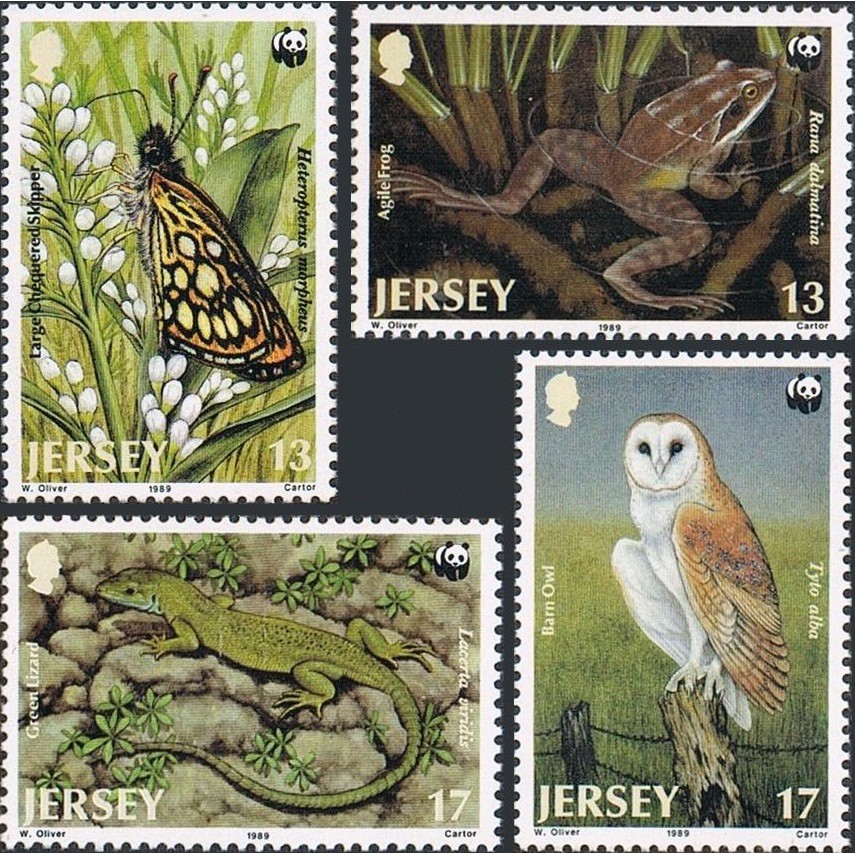 Tem sưu tập Tem Jersey Động Vật 1989 ( 4 tem )