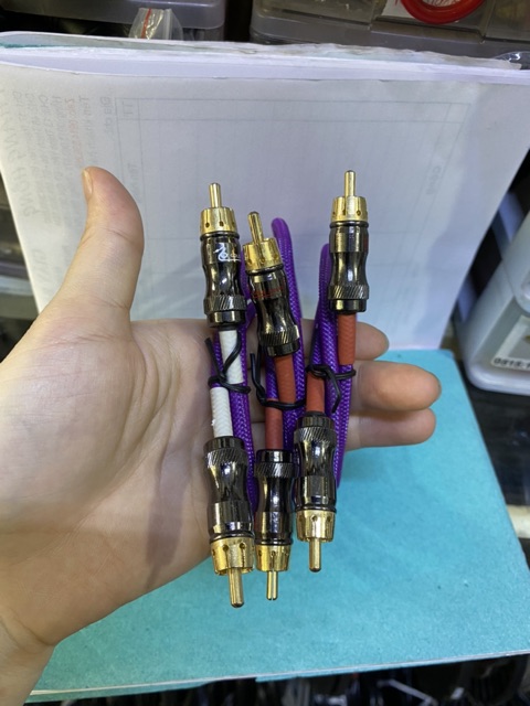 Dây tín hiệu âm thanh đồng truc coxial bọc xác rắn tím 1m