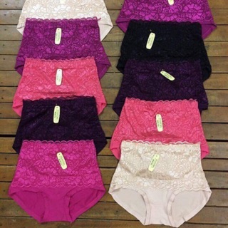Quần lót gen bụng cạp cao ren pha cotton