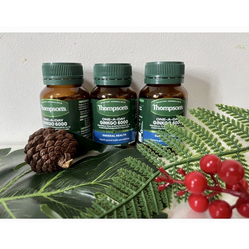 🧠🧠  Bổ Não Master Herbalists THOMPSON’S One-A-Day GINKGO 6000mg 60 viên — Bổ Não hàm lượng cao của Úc☘️☘️