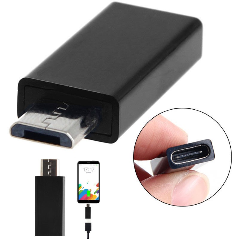 Bộ chuyển đổi USB Type-C 3.1 sang Micro USB màu đen | BigBuy360 - bigbuy360.vn