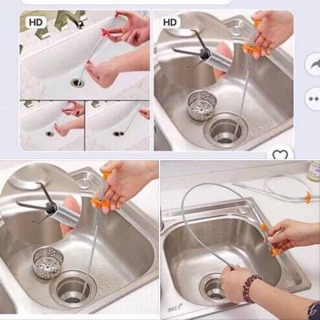 Dụng cụ thông tắc cống và gắp rác 2in1