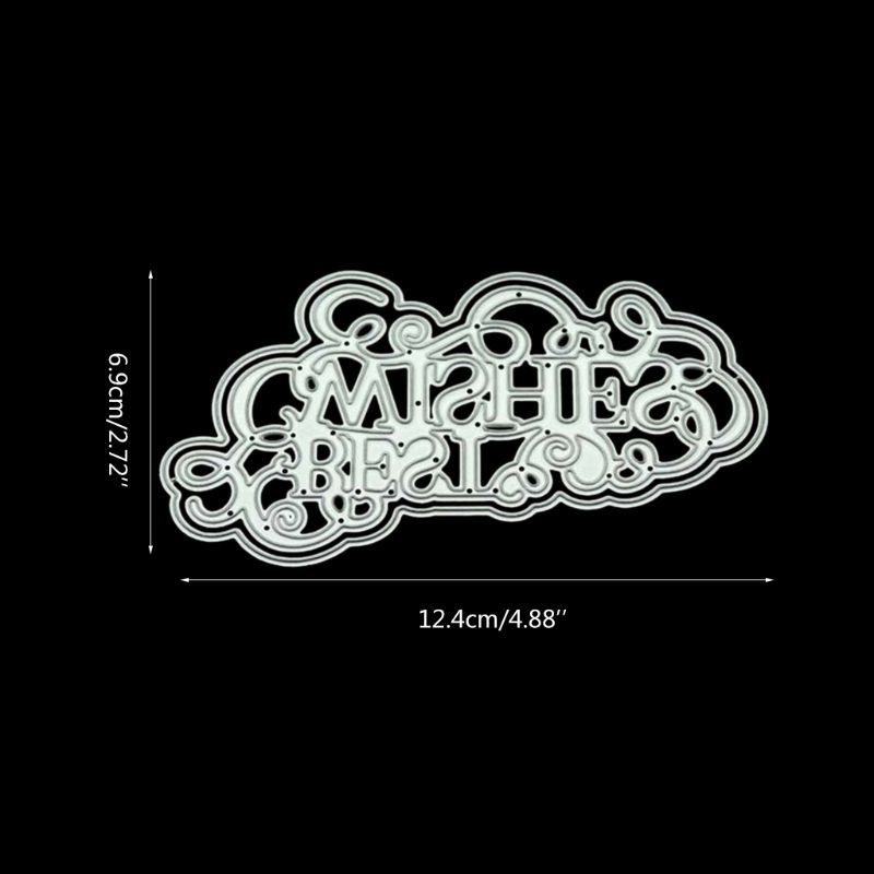 Khuôn Cắt Giấy Kim Loại Họa Tiết Chữ Best for Wish