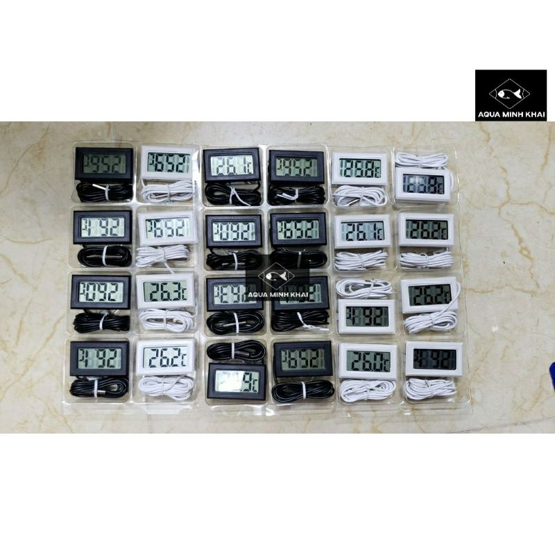 Nhiệt kế điện tử đầu dò màn hình hiển thị LCD (có sẵn pin) cho bể cá, bể thủy sinh