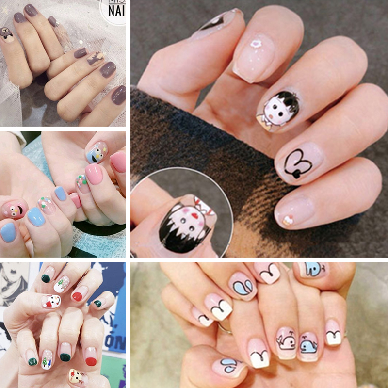 ✨✨Bộ 14 Miếng Dán Móng Tay Hình Thỏ Hoạt Hình Dễ Thương Thân Thiện Với Môi Trường Chống Nước Lâu Trôi Cho Phụ Nữ Mang Thai
