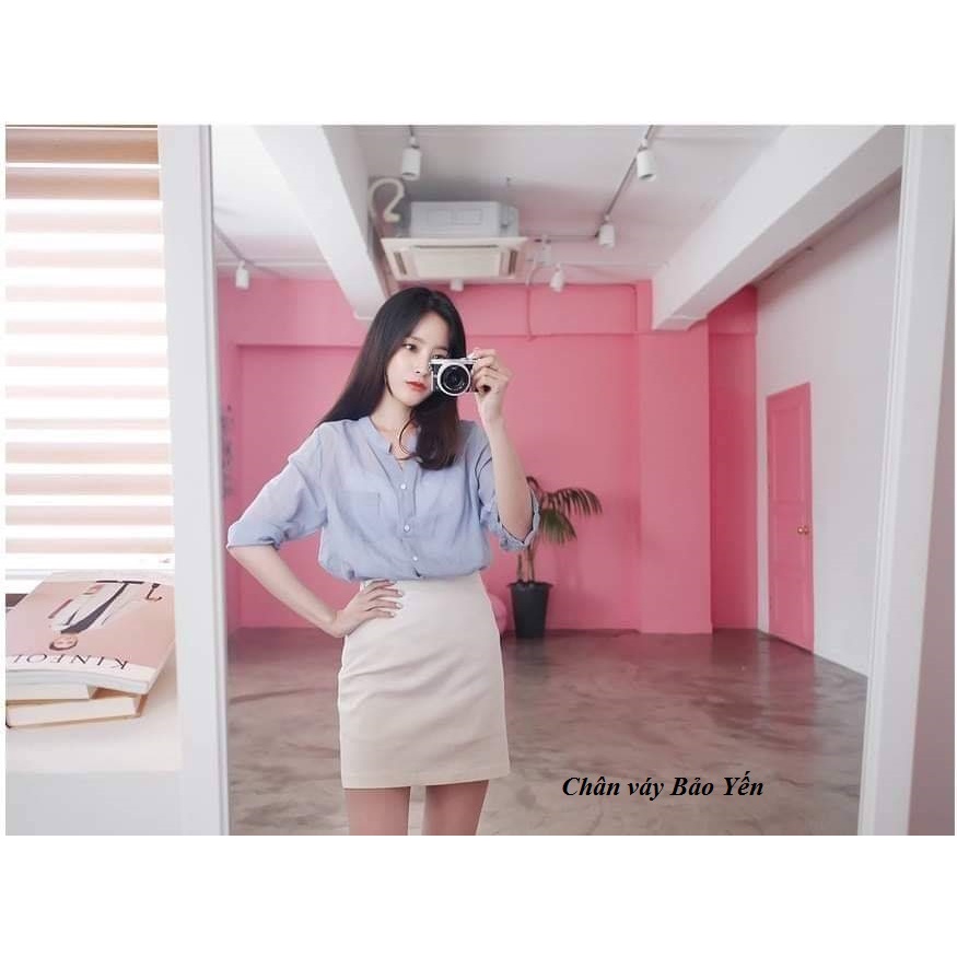 Chân váy ôm ngắn màu trắng có quần trong( sẵn size)- M43