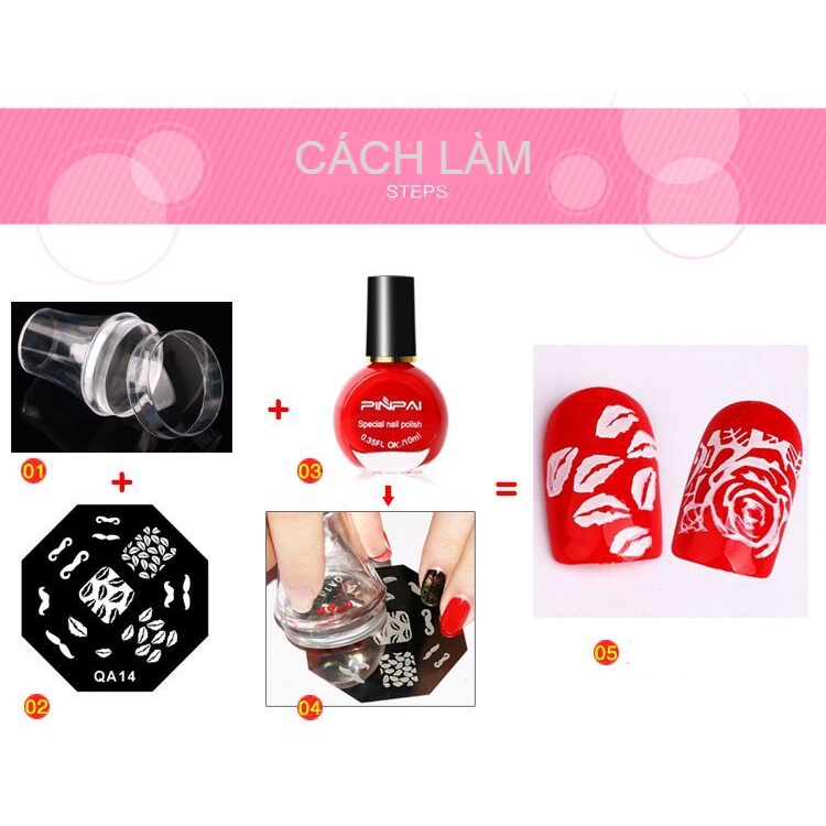 Mực in con dấu nail Pinpai 10ml , Sơn in móng tay chính hãng