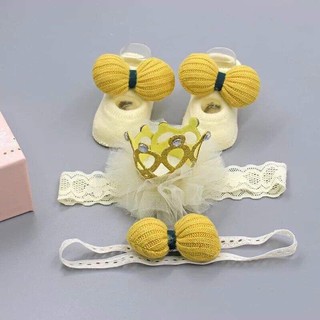 combo set băng đô và giầy tất cho bé cưng