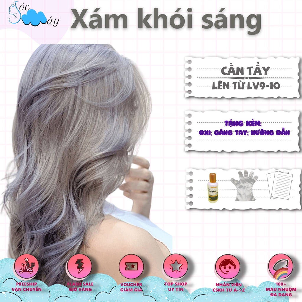 THuốc nhuộm tóc màu Xám khói sáng