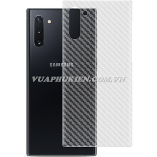 Tấm dán vân Carbon 3D mặt lưng cho Samsung Galaxy Note 10 Lite, Note 10 Plus, Note 10, Note 9, Note 8, Note 7, Note FE