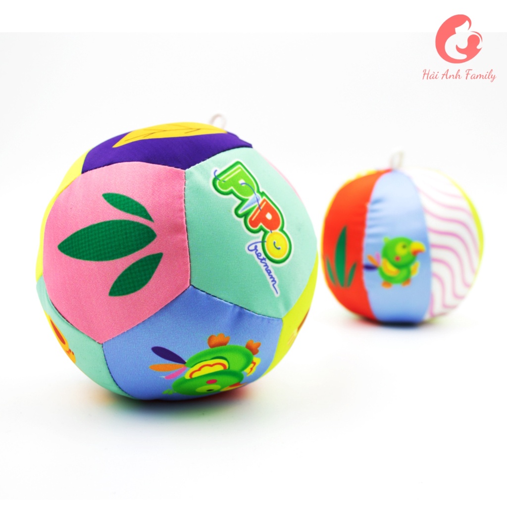 Đồ chơi Bóng Vải kèm lục lạc Pipo Animals loại 12 miếng ghép
