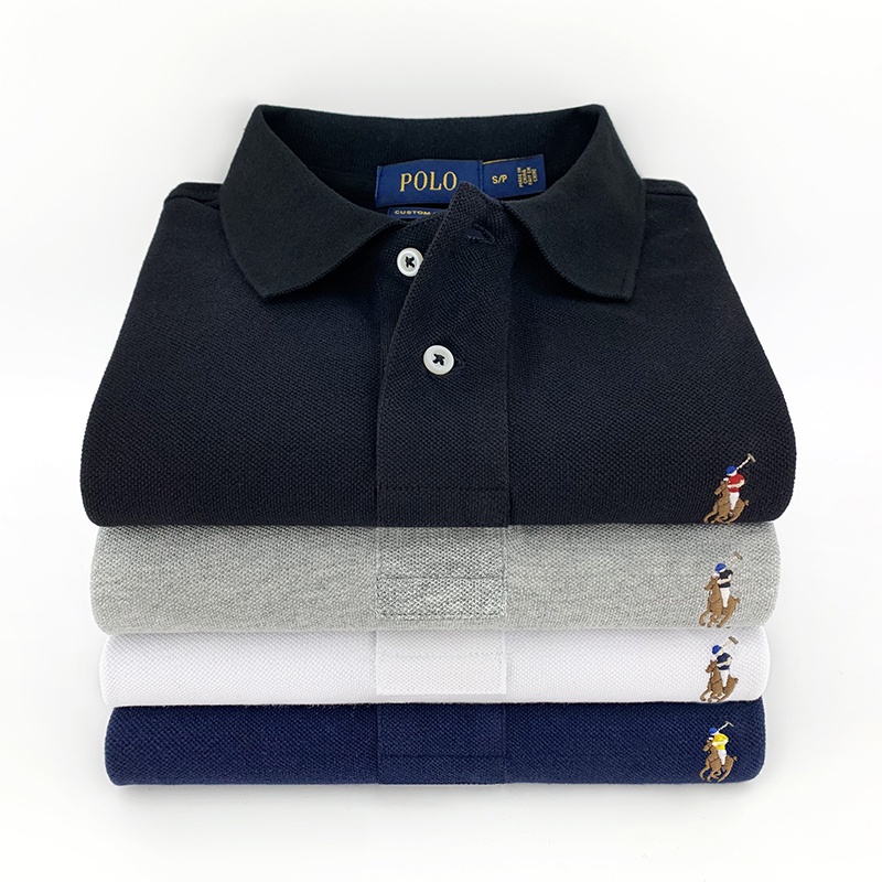 RALPH LAUREN Áo polo Tay Ngắn Cổ Bẻ Chất Liệu cotton Thoáng Khí Thời Trang Mùa Hè Cho Nam