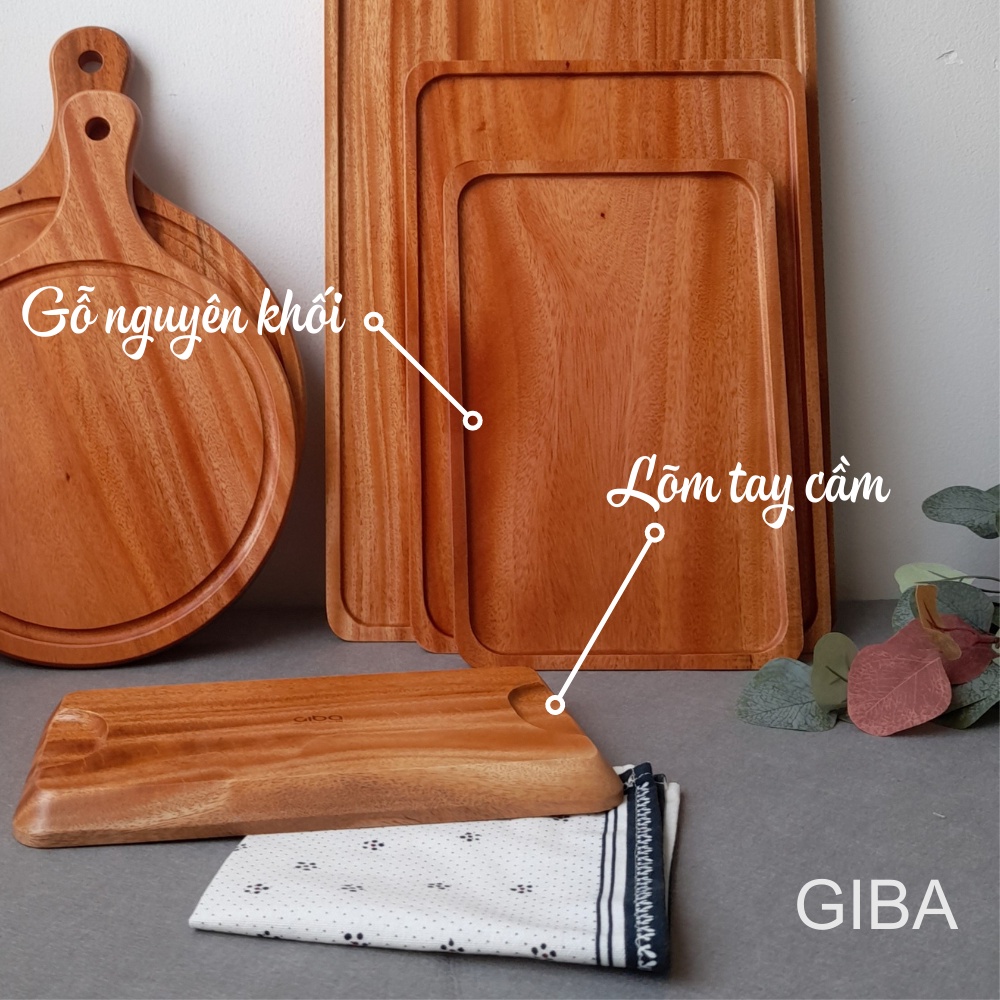 Khay gỗ phục vụ và thớt gỗ trang trí decor món ăn - Mahogany by GIBA