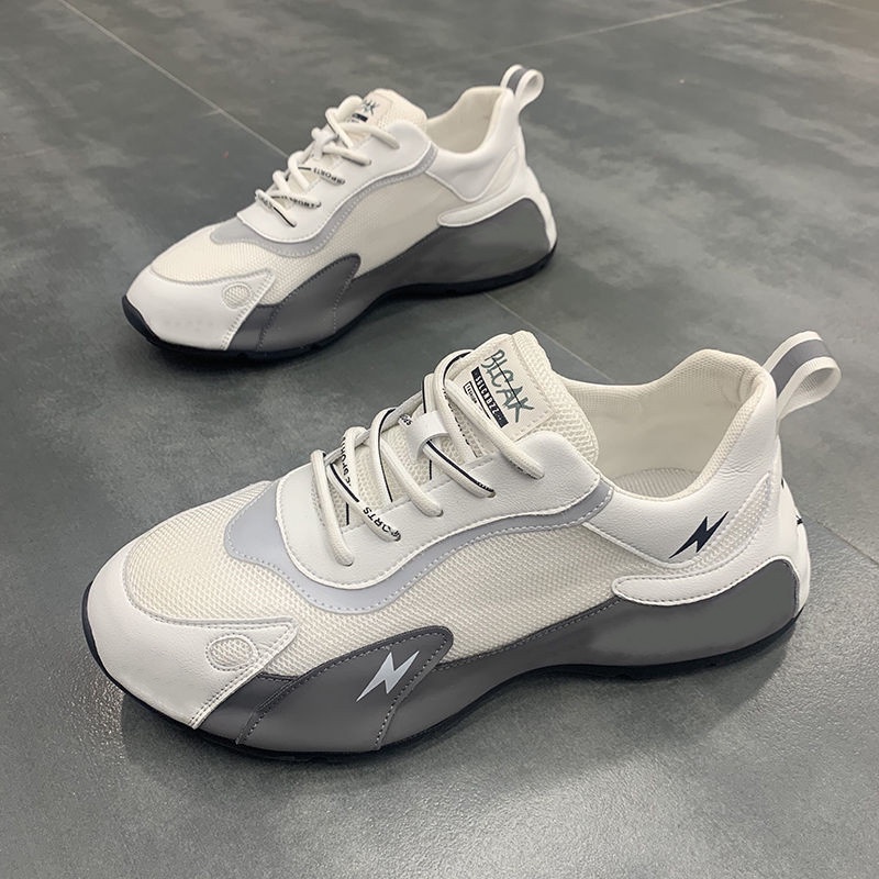 Giày sneaker IELGY tăng chiều cao phối lưới thoáng khí phong cách Hàn Quốc cho nam