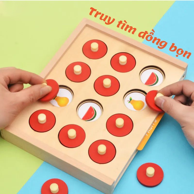 Đồ Chơi Trí Tuệ Gỗ Lật Hình Tìm Cặp Giống Nhau Rèn Luyện Trí Nhớ Và Khả Năng Quan Sát Cho Bé