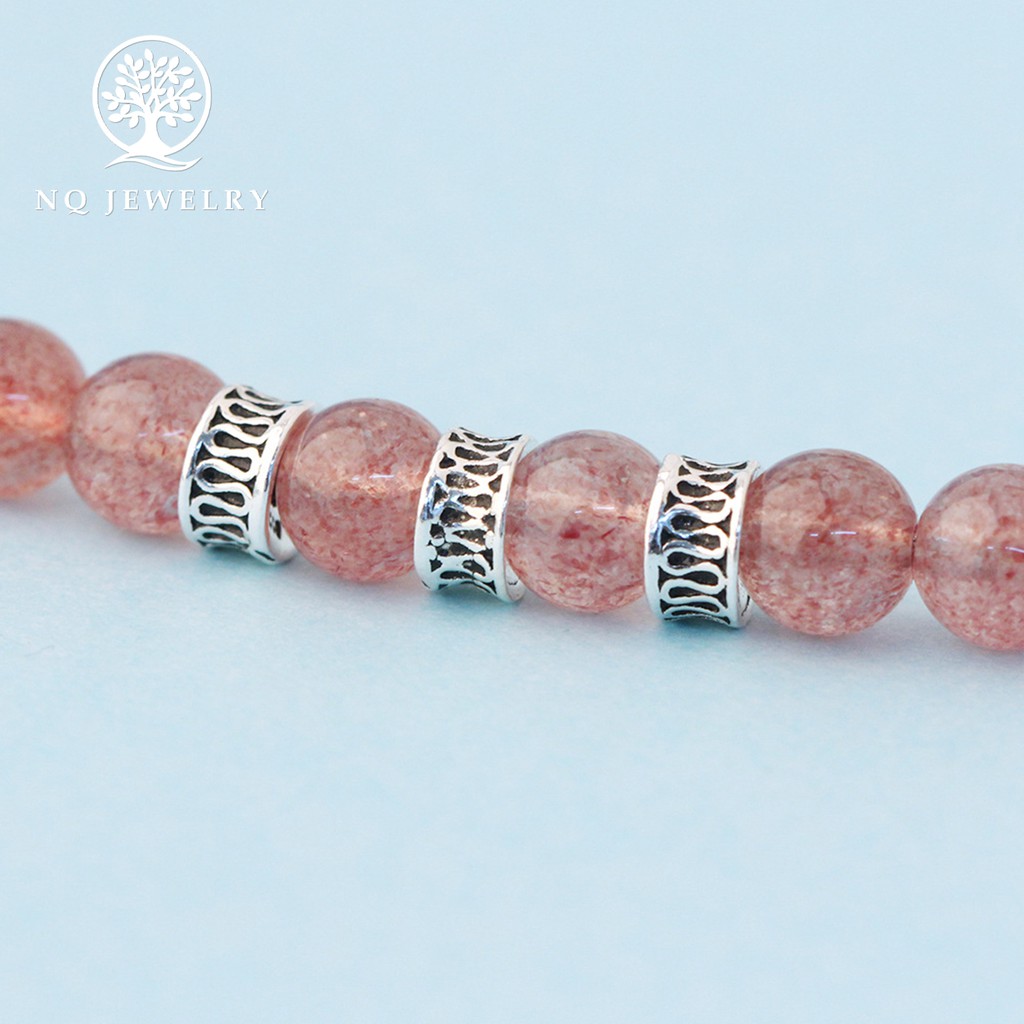 Charm bạc chặn hạt họa tiết - NQ Jewelry