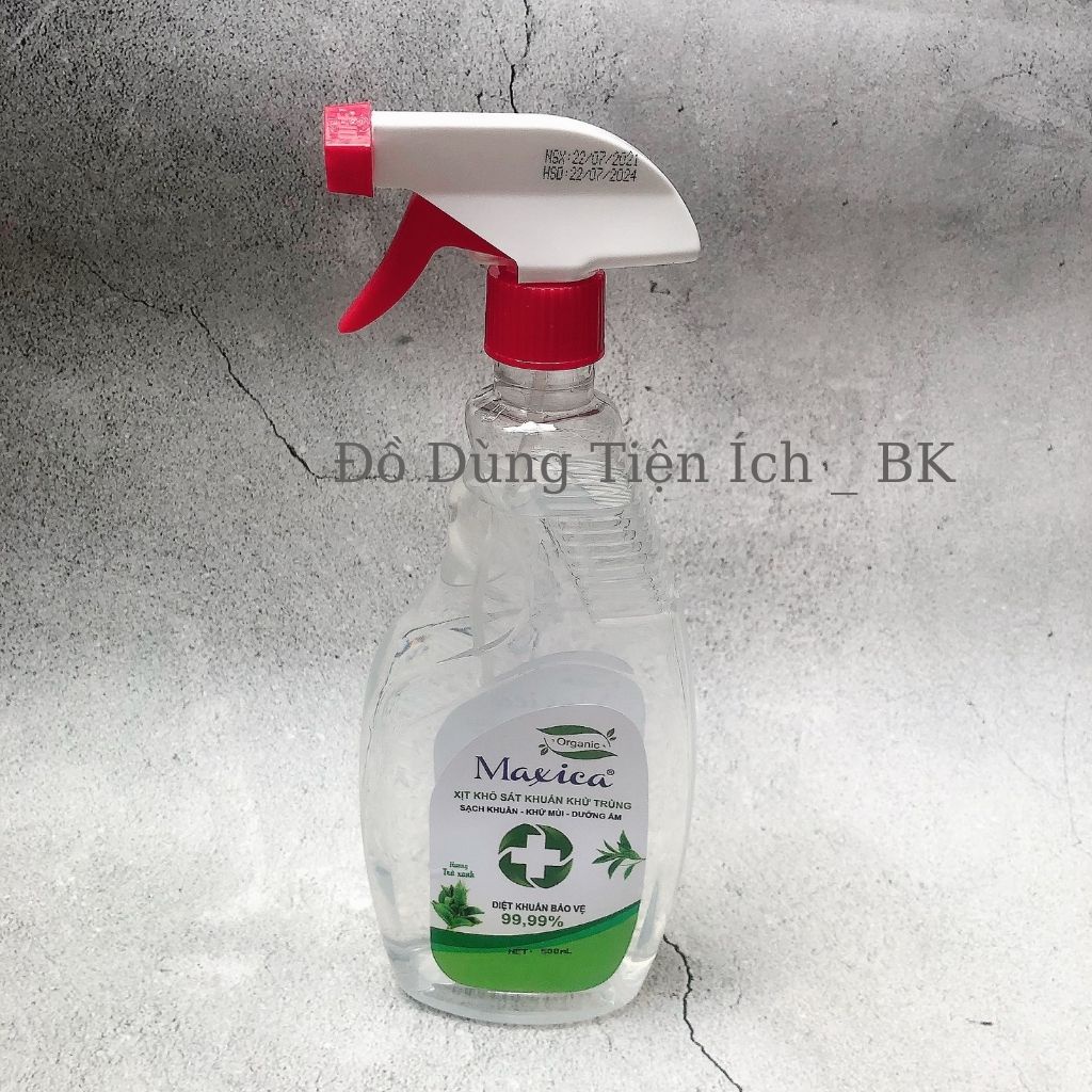 Xịt khuẩn, khử trùng, khử mùi Maxica chai 500ml, sạch khuẩn nhanh trong 5 giây