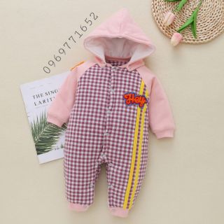 Áo liền quần bông ấm cho trẻ sơ sinh