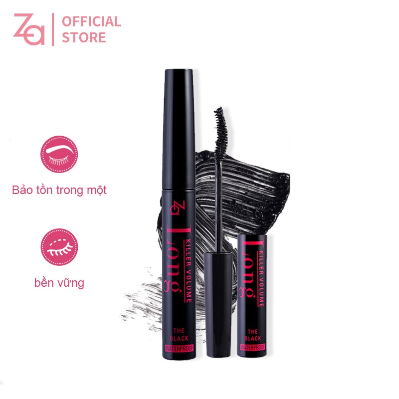 Mascara Za Killer dạng lỏng màu đen làm dài và cong mi không nhòe 9g