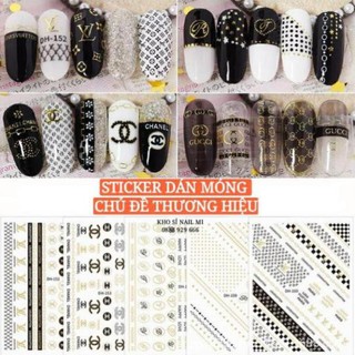 MIẾNG DÁN MÓNG TAY 3D NAIL STICKER CHỦ ĐỀ LOGO CÁC THƯƠNG HIỆU NỔI TIẾNG 12 MẪU (LẺ 1 TẤM)