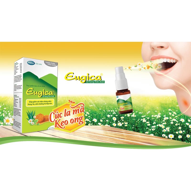 Kẹo ngậm Eugica gói 15 viên - Làm dịu cơn ho, giảm đau rát họng và khản tiếng.
