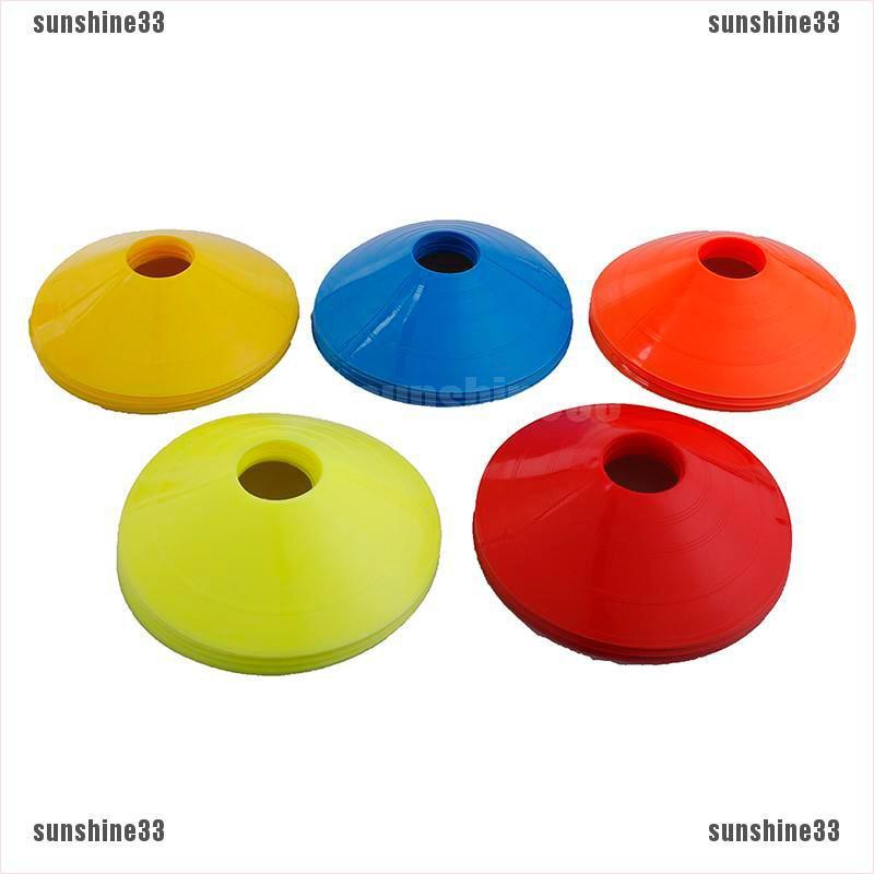 【COD•suns】10pcs/set Soccer Discs Bucket Marker Training Sign Flat Cones Marke