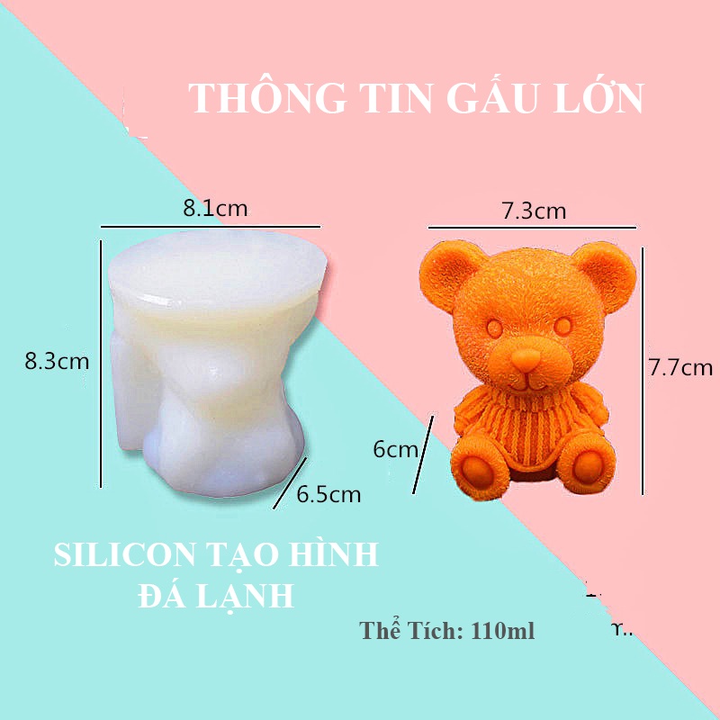 Khuôn silicon tạo hình gấu, chó con