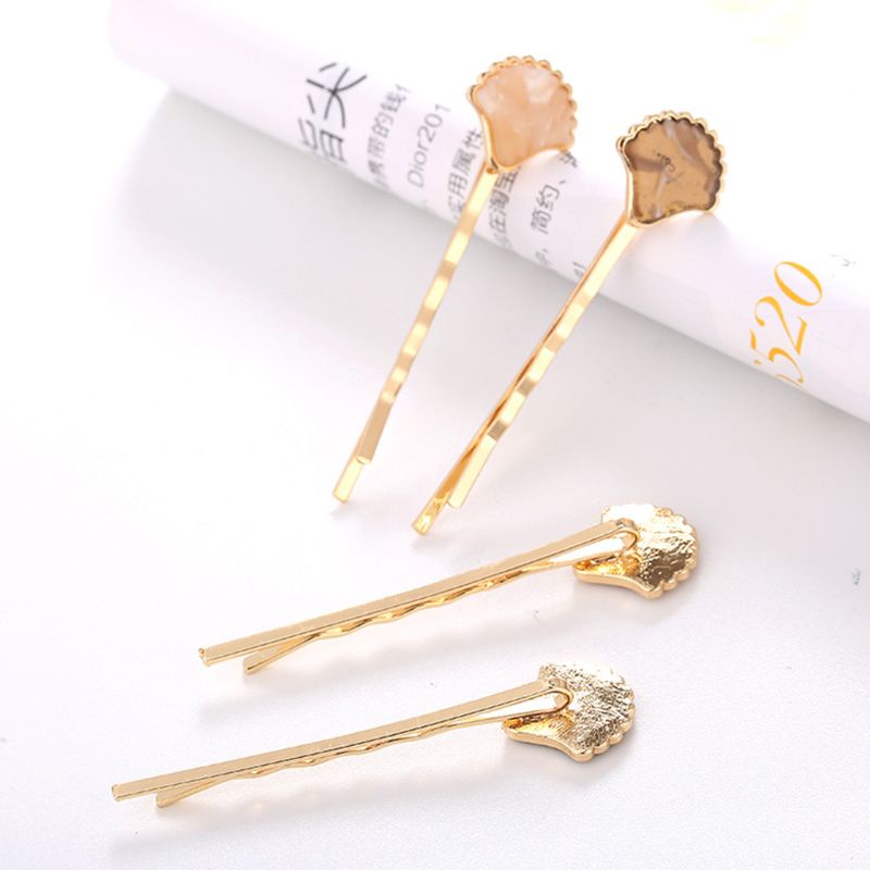 Kẹp Tóc Kim Loại Hình Vỏ Sò Gợn Sóng Phong Cách Hàn Quốc Cho Nữ