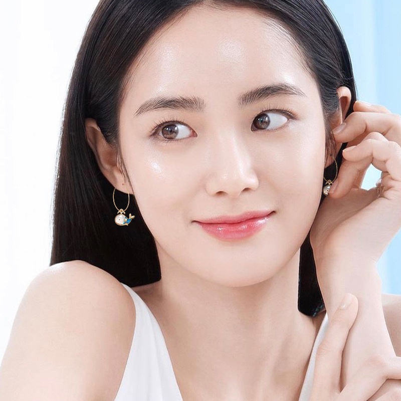 Bông Tai Hình Cá Voi Dễ Thương Thời Trang Cho Nữ