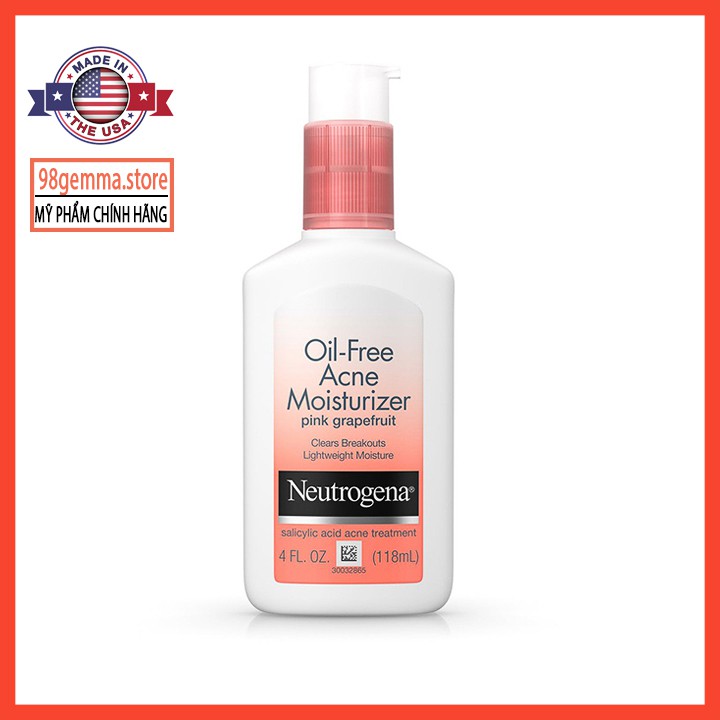 Kem Dưỡng Da Neutrogena Oil Free Acne Moisturizer Pink Grapefruit (118ml) - GEMMA.STORE