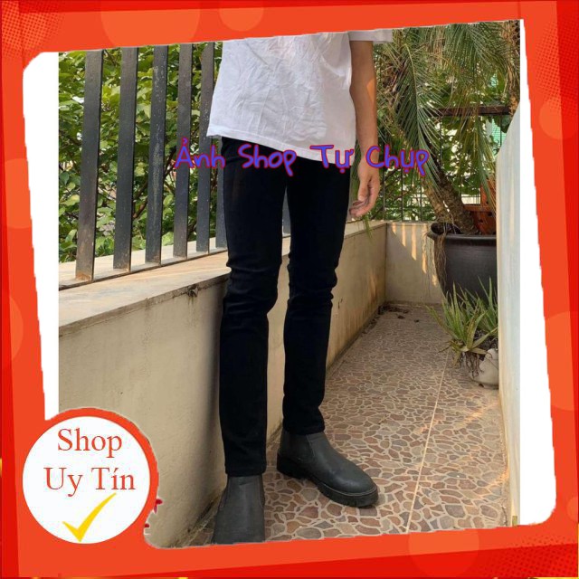 👖 Quần Jean Nam Đen Trơn Dáng Skinny Vải Co Giãn Không Phai Màu, Phong Cách Hàn Quốc 👖