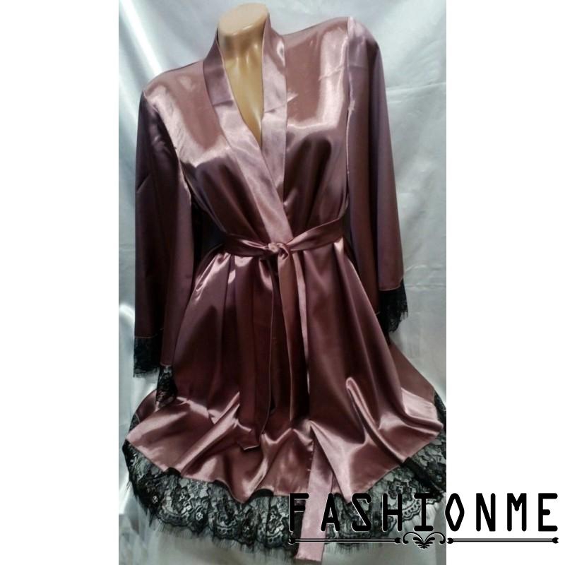 Áo Choàng Ngủ Bằng Lụa Satin Phối Ren Phong Cách Quyến Rũ Dành Cho Nữ | BigBuy360 - bigbuy360.vn