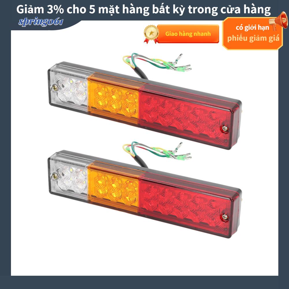 Spring061 Pair 12V 20LEDs Rectangular Trailer Tail Lamp Waterproof Rear Side Marker Light for RV Truck Camper