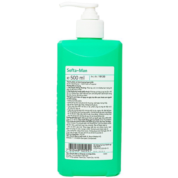 Nước Sát Khuẩn Tay Nhanh Softa-Man  ViscoRub 500ml (Dạng Gel)