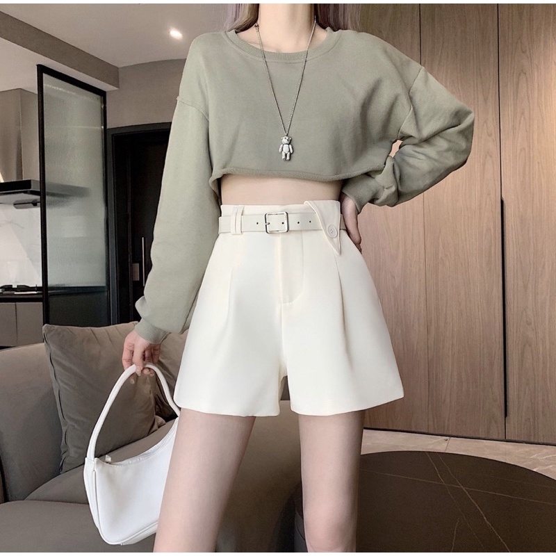 ( Ảnh thật) Quần short lưng cao chất tuyết mưa hot hit 3 màu