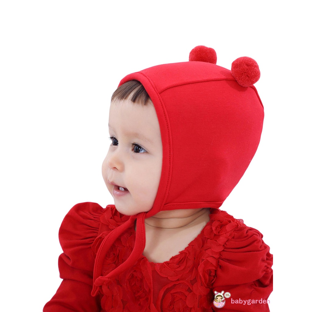 Mũ trùm đầu có dây cột đáng yêu cho bé