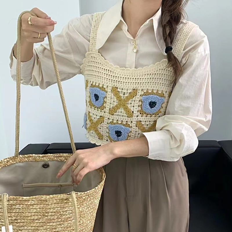 Áo Crop Top Không Tay Đan Dây Chéo Phong Cách Vintage Thời Trang Mùa Hè Dành Cho Nữ