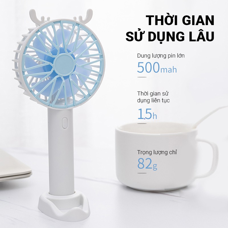 Quạt mini Cát Thái L18 quạt cầm tay  có giá đỡ ,quạt để bàn mini cầm tay tích điện hình đáng yêu siêu bền | WebRaoVat - webraovat.net.vn