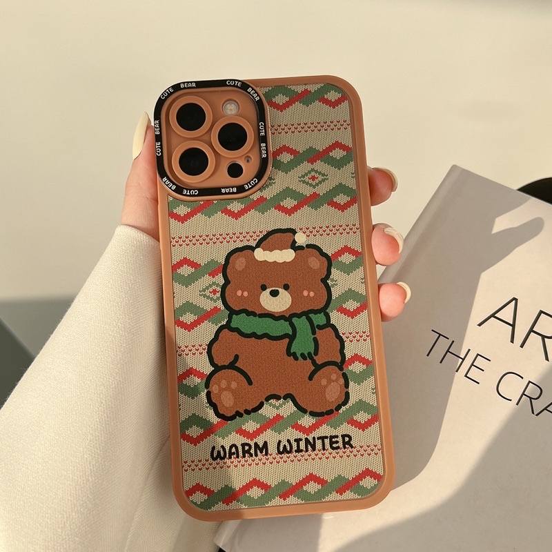 (SIÊU RẺ) Ốp gấu quàng khăn warm winter 6/6plus/6s/6splus/7/7plus/8/8plus/x/xr/xs/11/12/13/pro/max/plus/promax