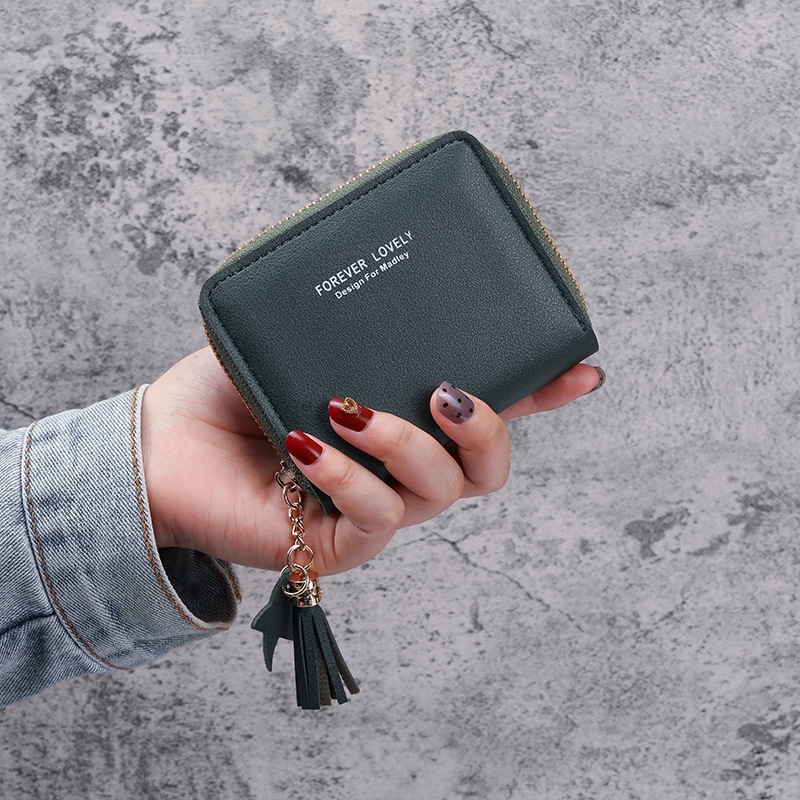 Ví Ngắn Mini Phối Khóa Kéo Thời Trang Hàn Quốc 2020 Dành Cho Nữ