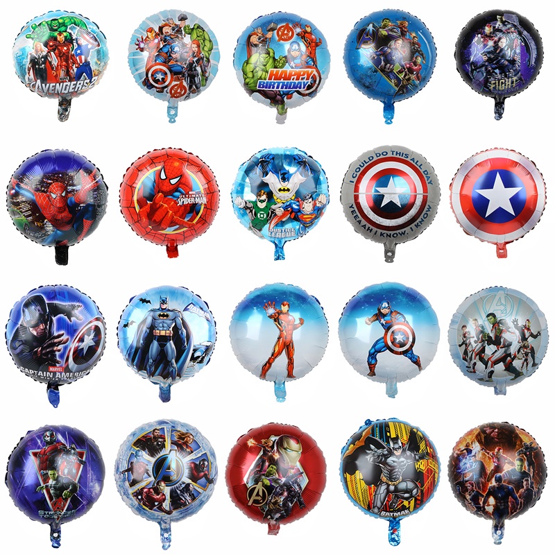 18 inch Superhero Foil Balloon Avengers Iron Man Spiderman Captain America Phim hoạt hình Helium Balloon Trẻ em Đồ dùng trang trí tiệc sinh nhật