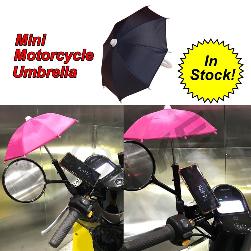 Bicycle Motorcycle Mount Holders Mini Sunshade Umbrella Design Bicycle Decoration Accessories Automatic Mobile Phone Holder