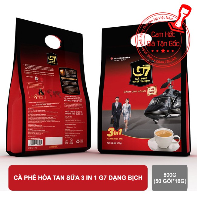 [Date:2021]Cà phê hòa tan sữa 3in1 G7 bịch (50 gói x 16g)