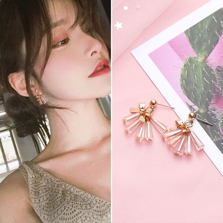 Bông Khuyên Tai Hàn Quốc Chùm Hạt Lựu Dài Màu Hồng Nữ Tính Siêu Cute ^^