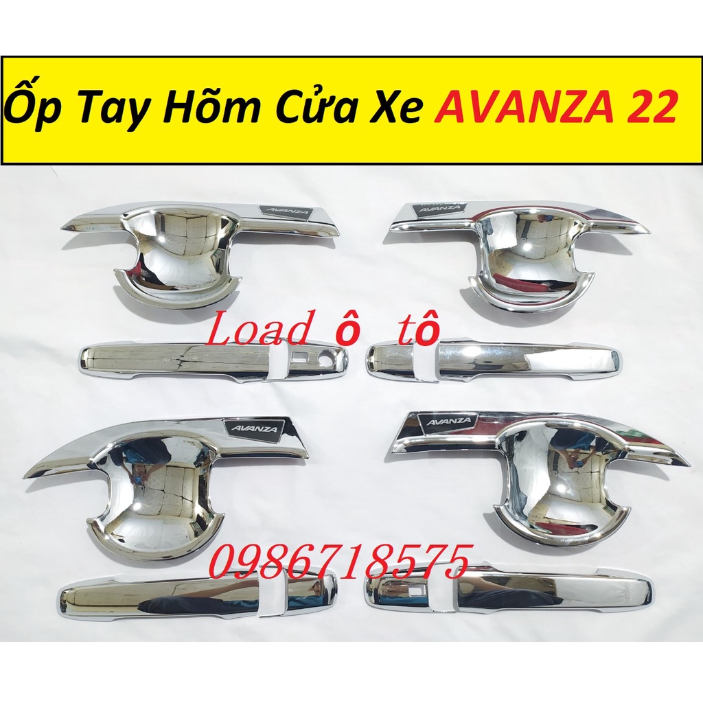 Bộ Ốp Tay Nắm, Hõm Cửa Xe Toyota AVANZA 2022-23 Hàng Loại 1 Mạ Crom Sáng Bóng
