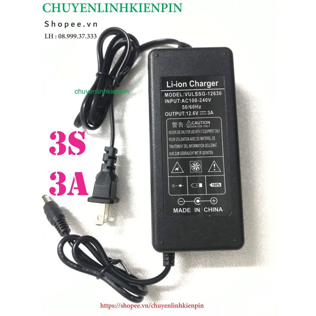 Sạc Lion 3S 12.6V 3A có quạt tự ngắt khi đầy