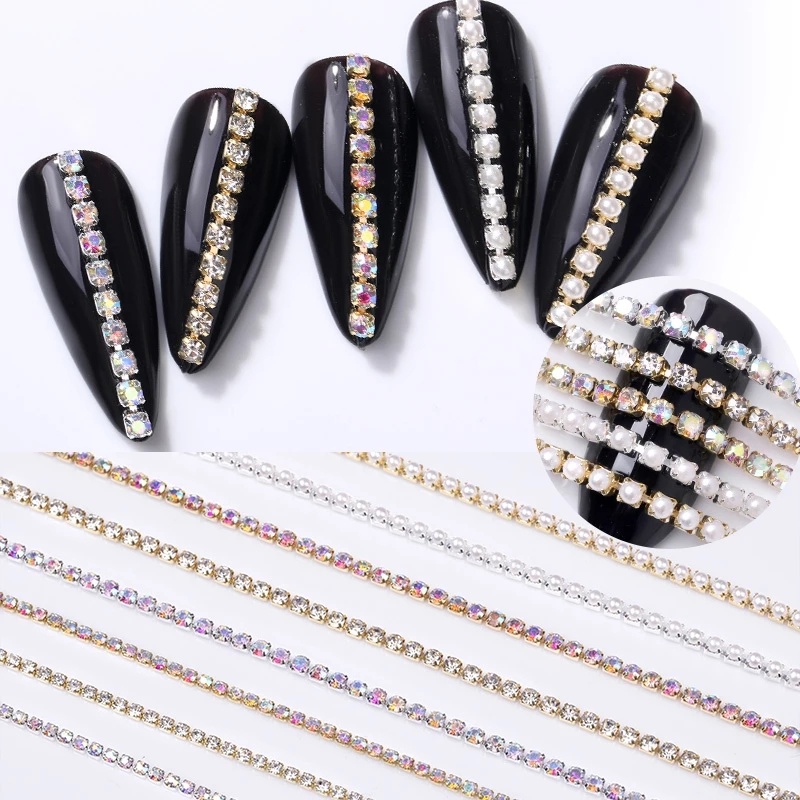 Chuỗi Hạt Ngọc Trai 3D 25cm Đính Móng Nghệ Thuật