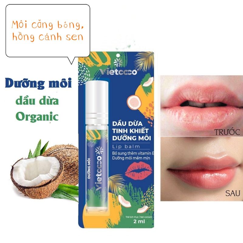 Son dưỡng môi Vietcoco làm hồng giảm thâm, hết nhăn hết khô môi căng bóng an toàn cho bà bầu, bà mẹ cho em bé bú